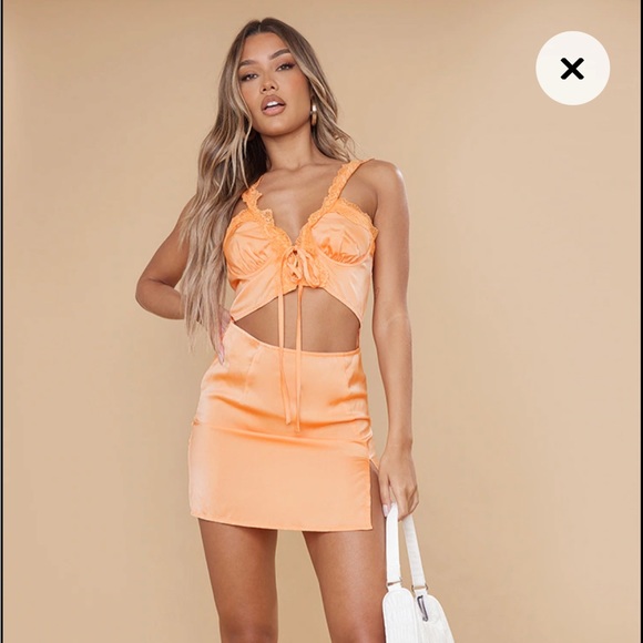 Pretty Little Thing Orange Mini Dress - Picture 1 of 4